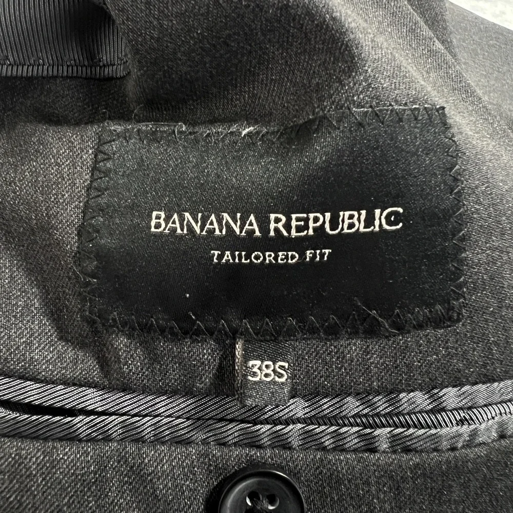 Banana Republic Suit Jacket Mens 38S Short Gray Blazer Wool Tailored Lanificio